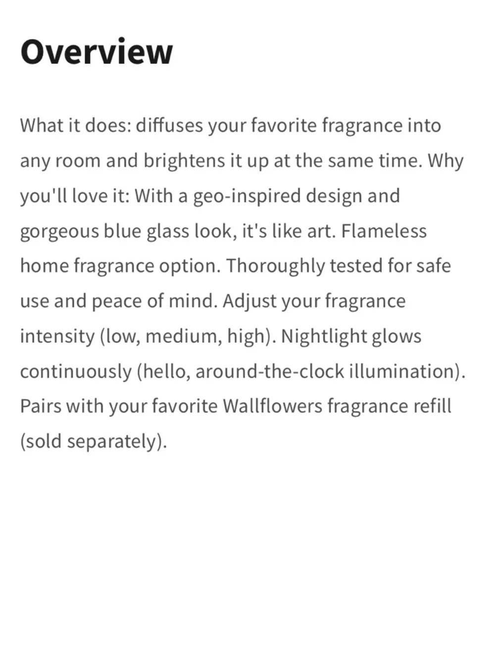 BLUE GEOMETRIC Scent Control Nightlight Wallflowers Fragrance Plug, NWT-Wrapped